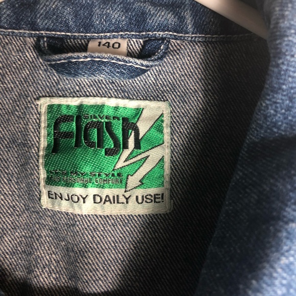 Vintage FLASH denim jean vest stripes and pattern - Picture 9 of 11